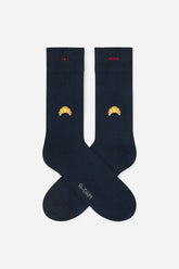 Chaussettes bleu marine à motifs croissants